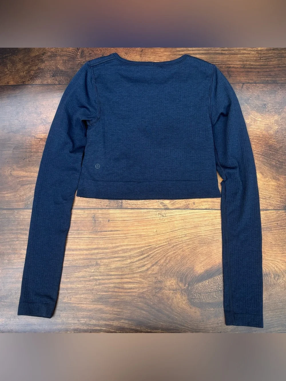 Lululemon Ebb To Street Cropped Long Sleeve Shirt In True Navy Size 6